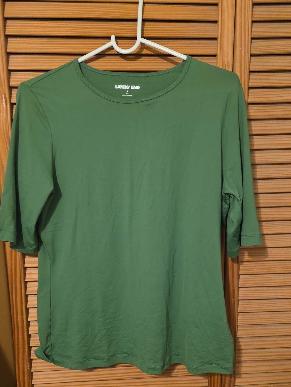 Lands' End Women's Olive Green UPF 50 Elbow Sleeve Rash Guard
